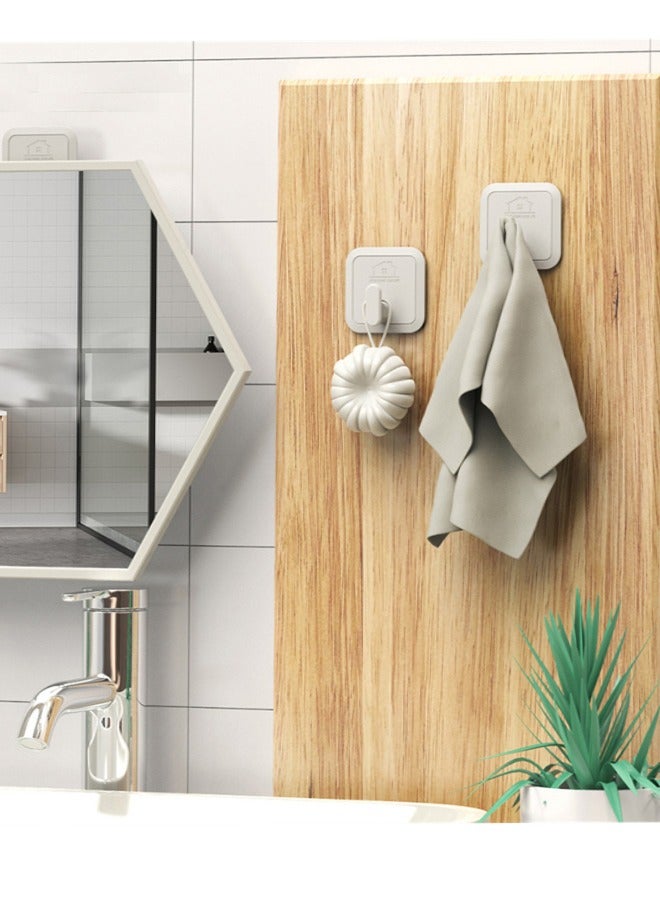 Self Adhesive Hooks, 4pcs Adhesive Towel Hooks Heavy Sticky Hooks Waterproof Shower Wall Hooks Cute Wall Hangers Without Nails for Bathroom, Kitchen, Office, Closet, Glass - Image 5